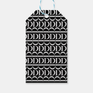 Monogram Initial Letter D Gift Tags