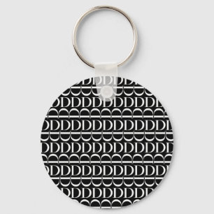 Monogram Initial Letter D Key Ring