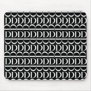 Monogram Initial Letter D Mouse Mat