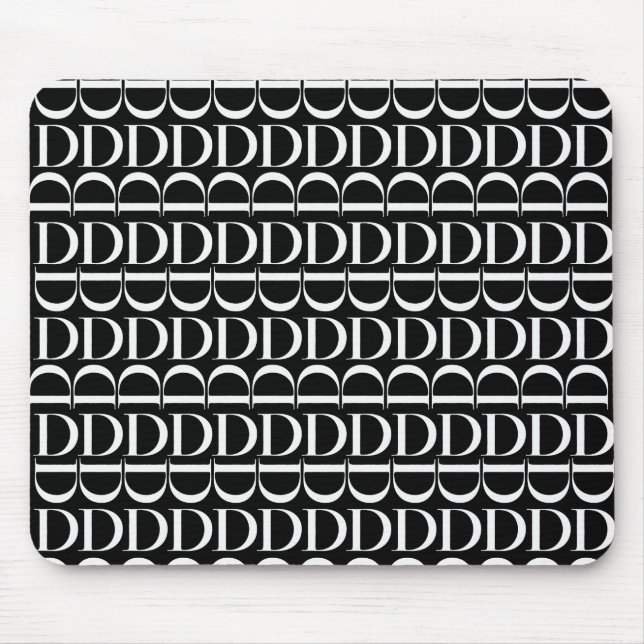 Monogram Initial Letter D Mouse Mat (Front)