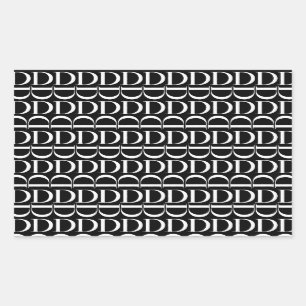 Monogram Initial Letter D Rectangular Sticker