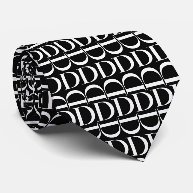 Monogram Initial Letter D Tie (Rolled)