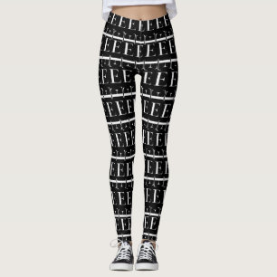 Monogram Initial Letter E, Choose Background Color Leggings