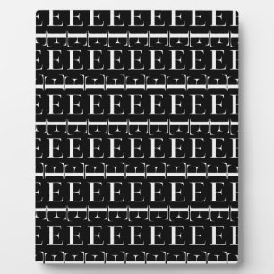 Monogram Initial Letter E Plaque