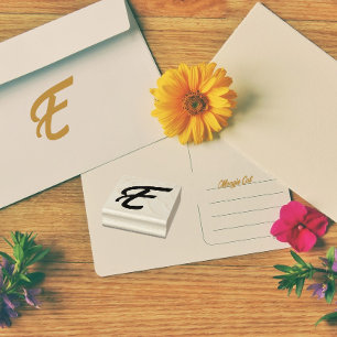 Monogram Initial Letter E Rubber Stamp