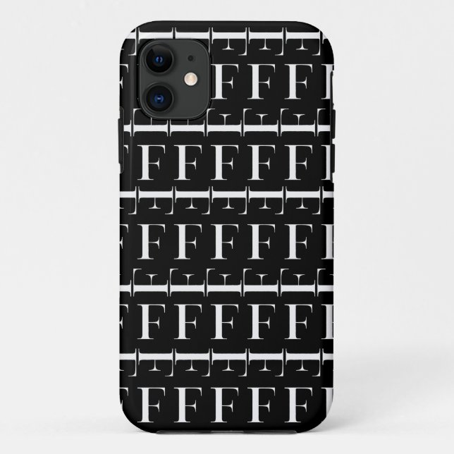 Monogram Initial Letter F Case-Mate iPhone Case (Back)