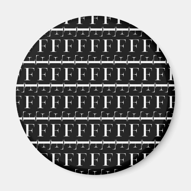 Monogram Initial Letter F, Choose Background Magnet (Front)