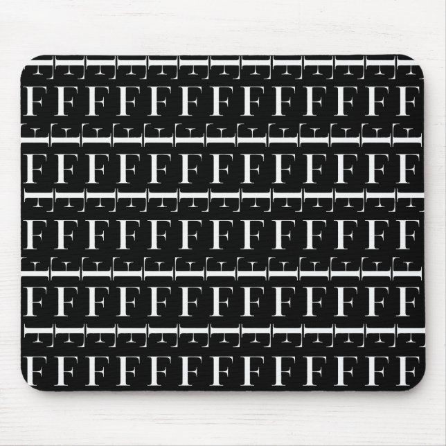 Monogram Initial Letter F Mouse Mat (Front)