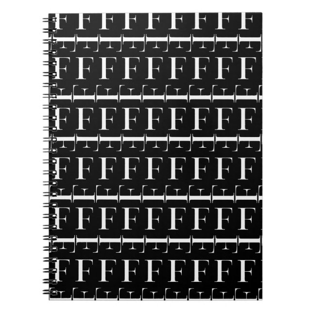 Monogram Initial Letter F Notebook (Front)