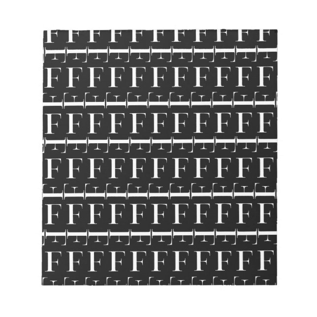 Monogram Initial Letter F Notepad (Front)