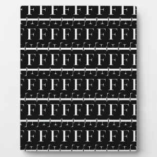 Monogram Initial Letter F Plaque