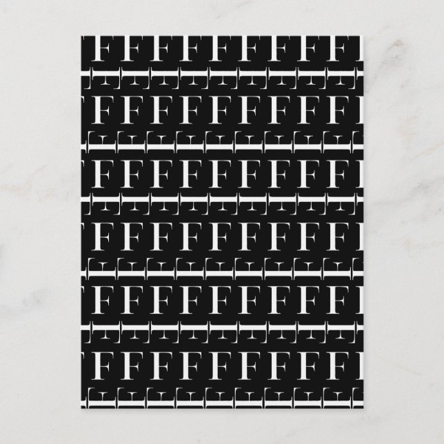 Monogram Initial Letter F Postcard (Front)