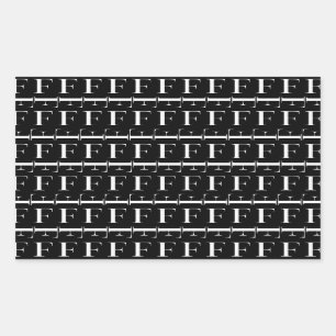Monogram Initial Letter F Rectangular Sticker