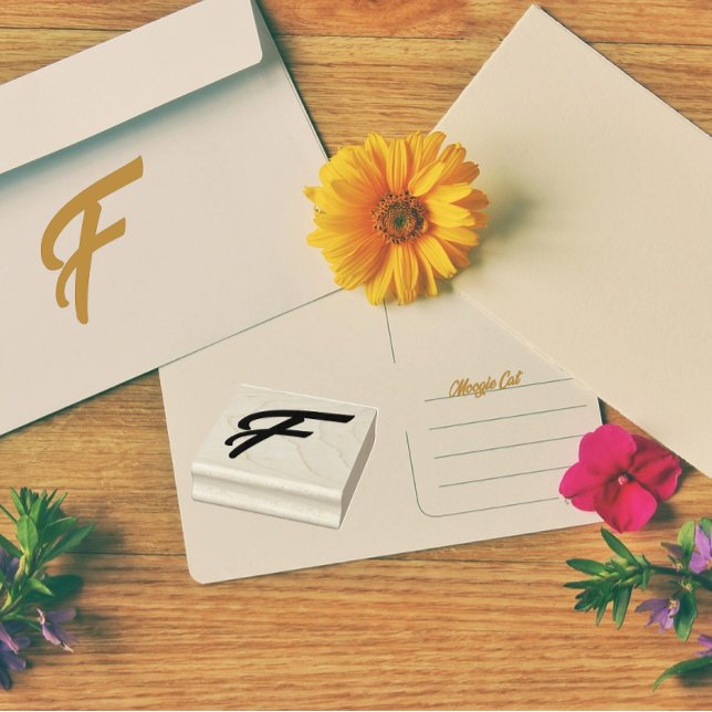 Monogram Initial Letter F Rubber Stamp (Creator Uploaded)