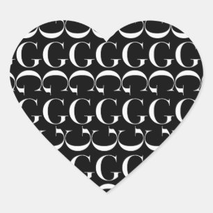 Monogram Initial Letter G, Choose Background Heart Sticker