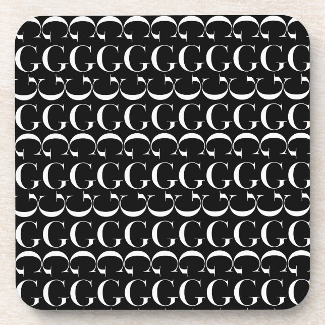 Monogram Initial Letter G Coaster (Front)