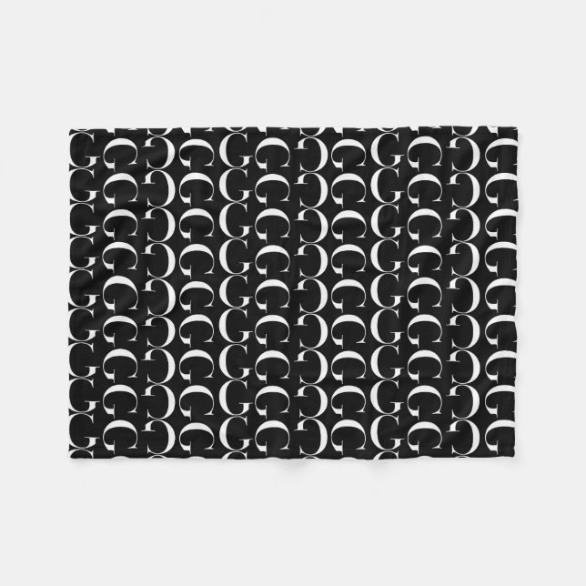 Monogram Initial Letter G Fleece Blanket (Front (Horizontal))