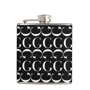 Monogram Initial Letter G Hip Flask