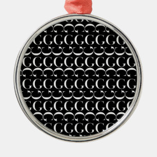 Monogram Initial Letter G Metal Tree Decoration