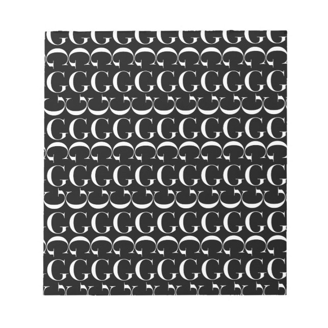 Monogram Initial Letter G Notepad (Front)