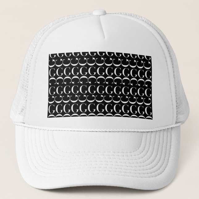 Monogram Initial Letter G Trucker Hat (Front)