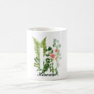 Monogram Initial Letter H   Modern Custom Name Coffee Mug