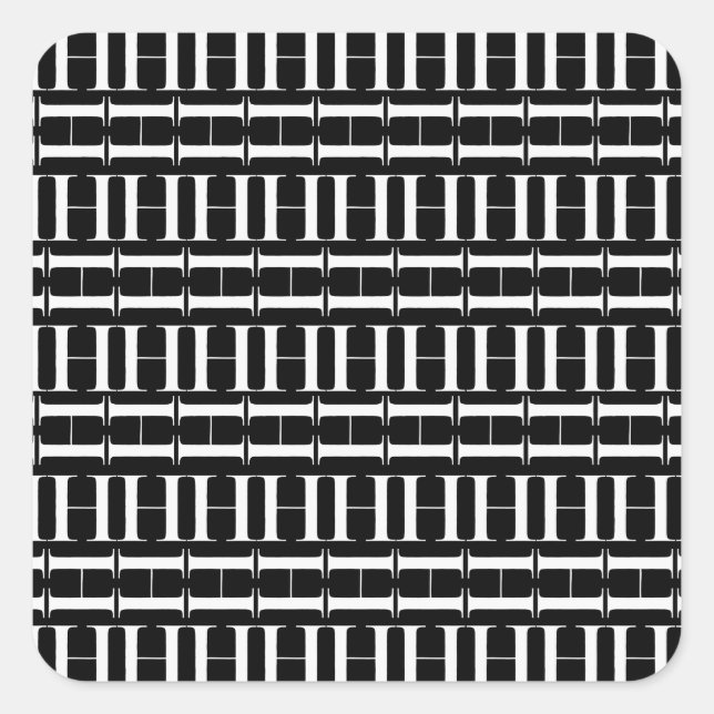 Monogram Initial Letter H Square Sticker (Front)