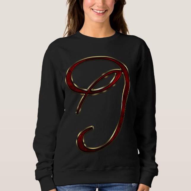 Monogram Initial Letter I Red Sweatshirt (Front)