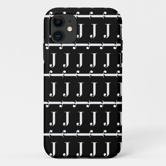 Monogram Initial Letter J Case-Mate iPhone Case (Back)