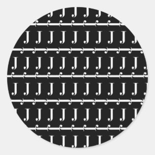 Monogram Initial Letter J Classic Round Sticker