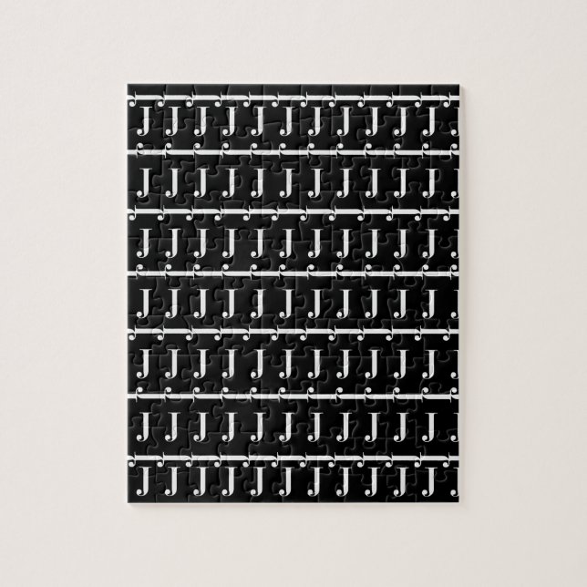 Monogram Initial Letter J Jigsaw Puzzle (Vertical)