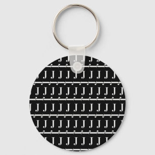 Monogram Initial Letter J Key Ring