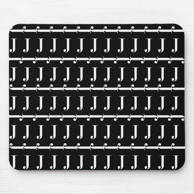 Monogram Initial Letter J Mouse Mat (Front)