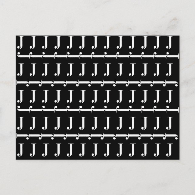 Monogram Initial Letter J Postcard (Front)