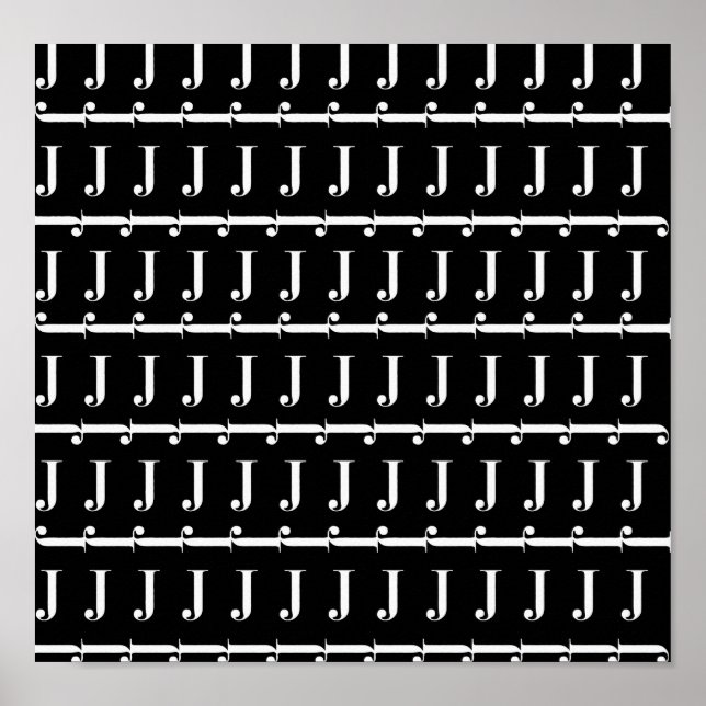 Monogram Initial Letter J Poster (Front)