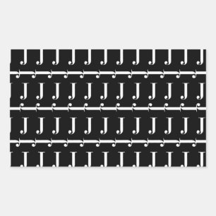 Monogram Initial Letter J Rectangular Sticker