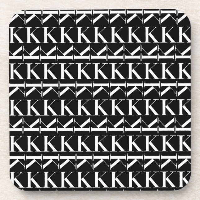 Monogram Initial Letter K, Choose Background Coaster (Front)
