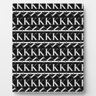 Monogram Initial Letter K, Choose Background Color Plaque