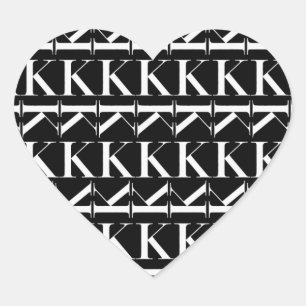 Monogram Initial Letter K, Choose Background Heart Sticker