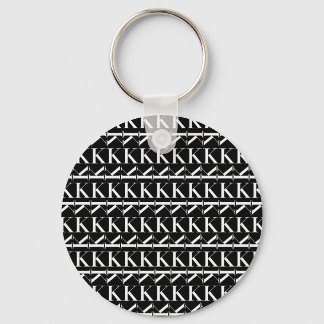 Monogram Initial Letter K, Choose Background Key Ring (Front)