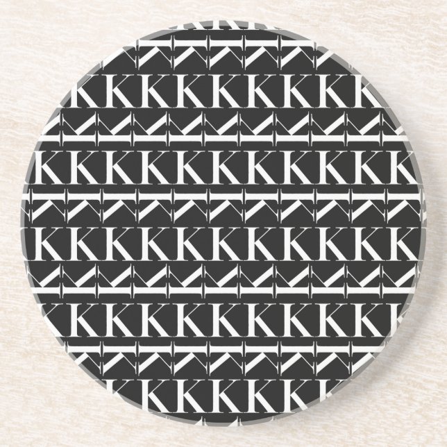 Monogram Initial Letter K Coaster (Front)