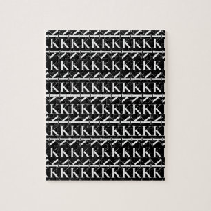 Monogram Initial Letter K Jigsaw Puzzle