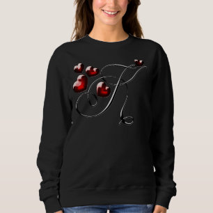 Monogram Initial Letter K Love Heart Sweatshirt