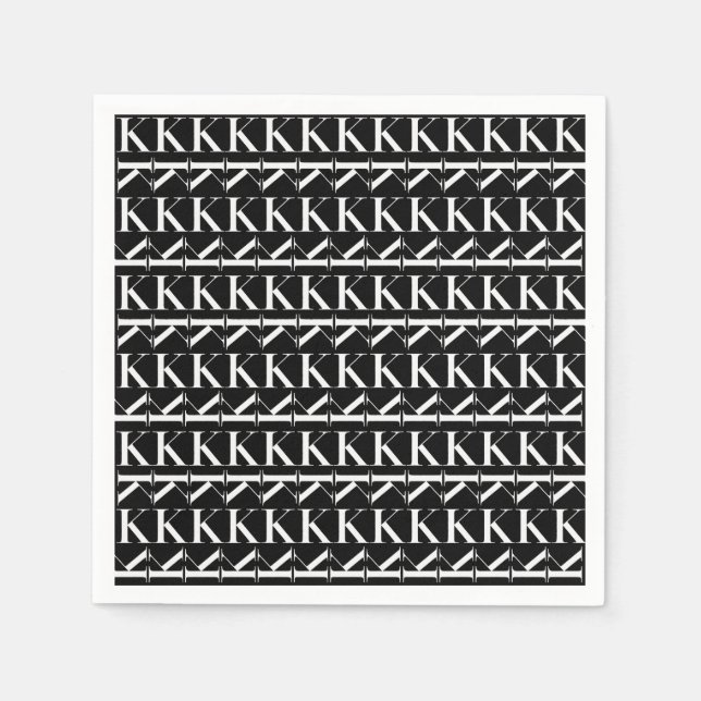 Monogram Initial Letter K Napkin (Front)