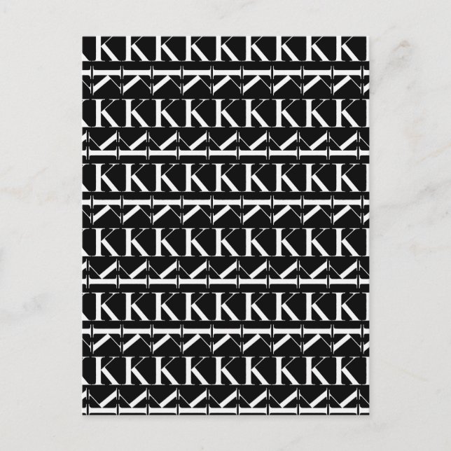 Monogram Initial Letter K Postcard (Front)