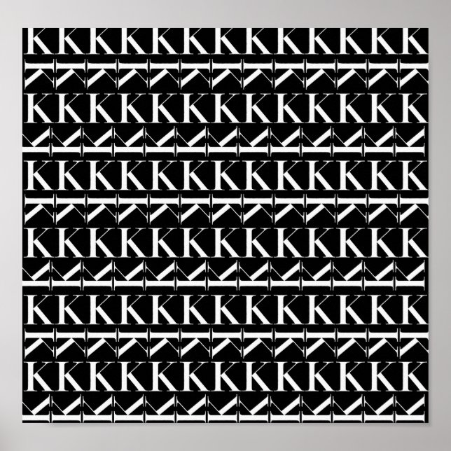 Monogram Initial Letter K Poster (Front)