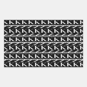Monogram Initial Letter K Rectangular Sticker