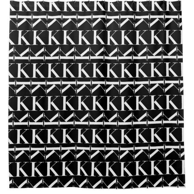 Monogram Initial Letter K Shower Curtain (Front)