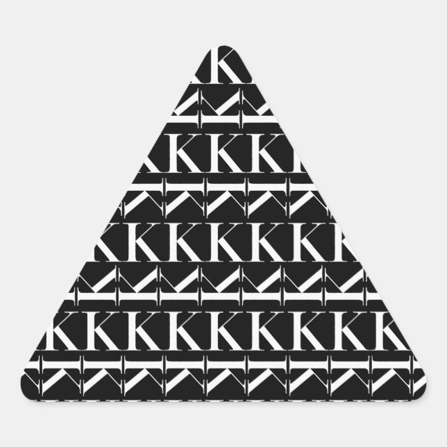 Monogram Initial Letter K Triangle Sticker (Front)