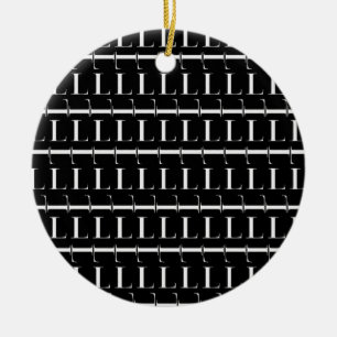 Monogram Initial Letter L Ceramic Tree Decoration